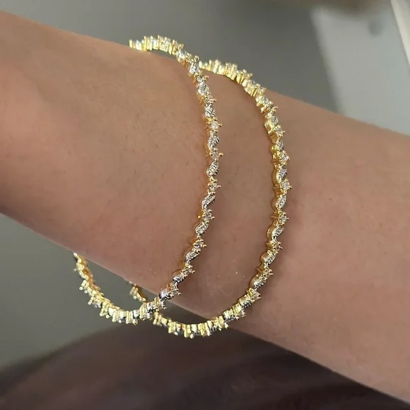 Two Tone Bangles Set of 4 - Picture 2 of 6